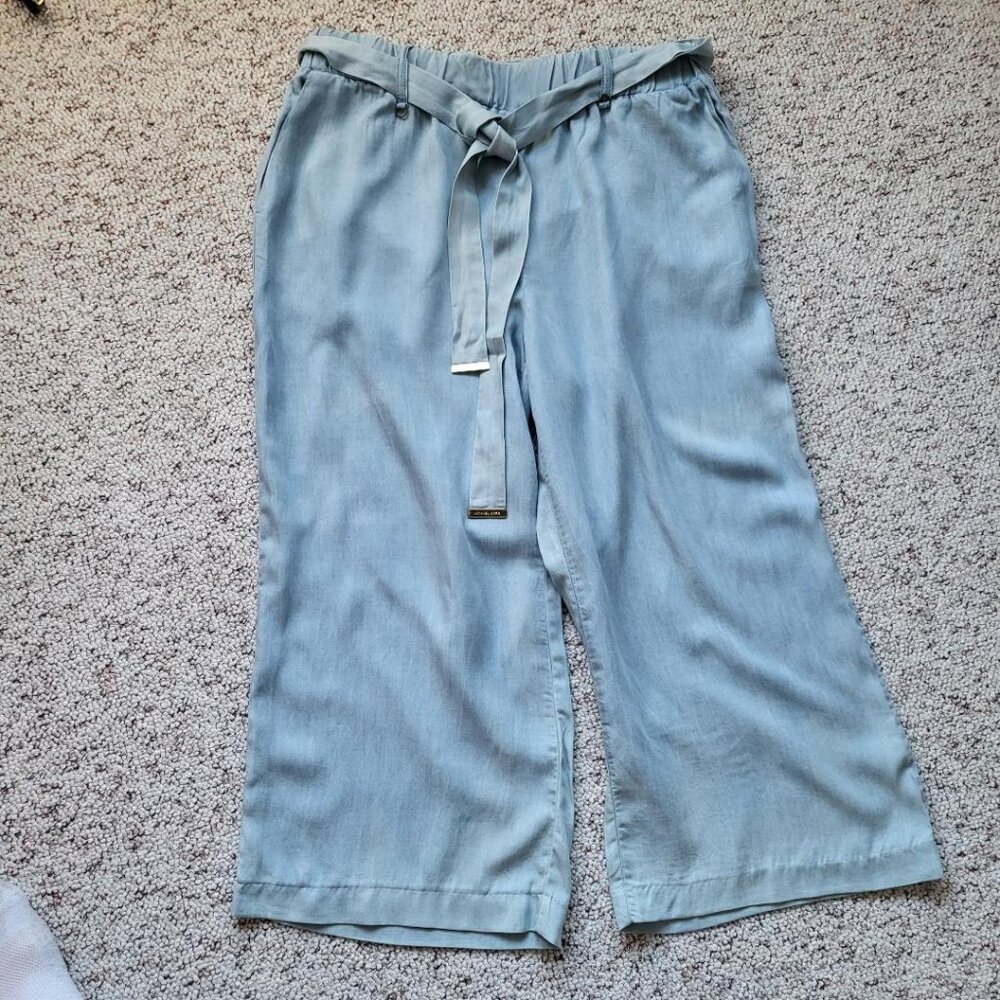 Michael Kors Light Blue Chambray  Palazzo Pants Size L